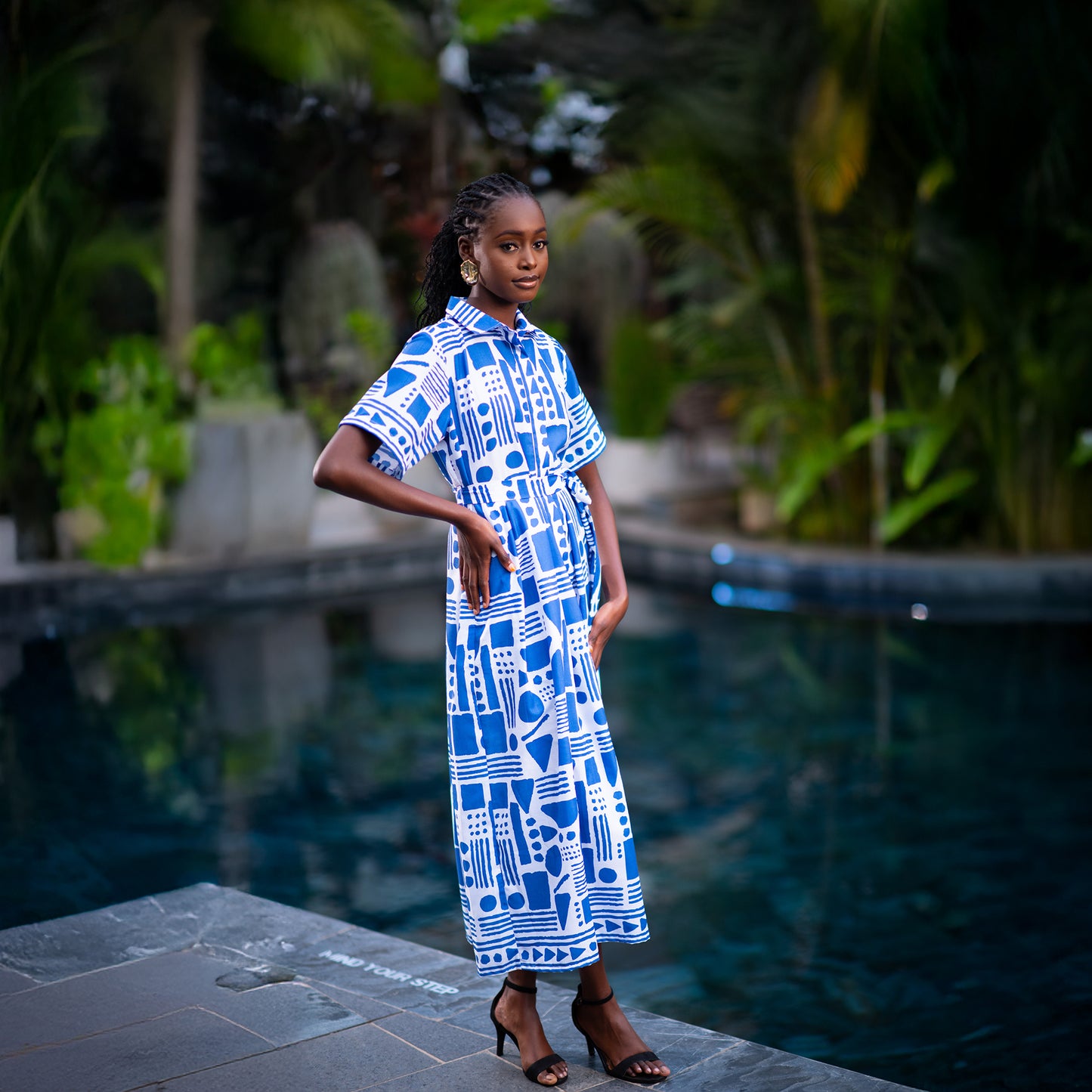 Nomad blue collar long dress