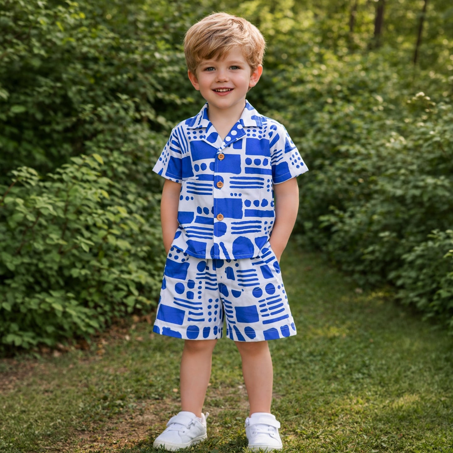 Nomad blue shirt & shorts set