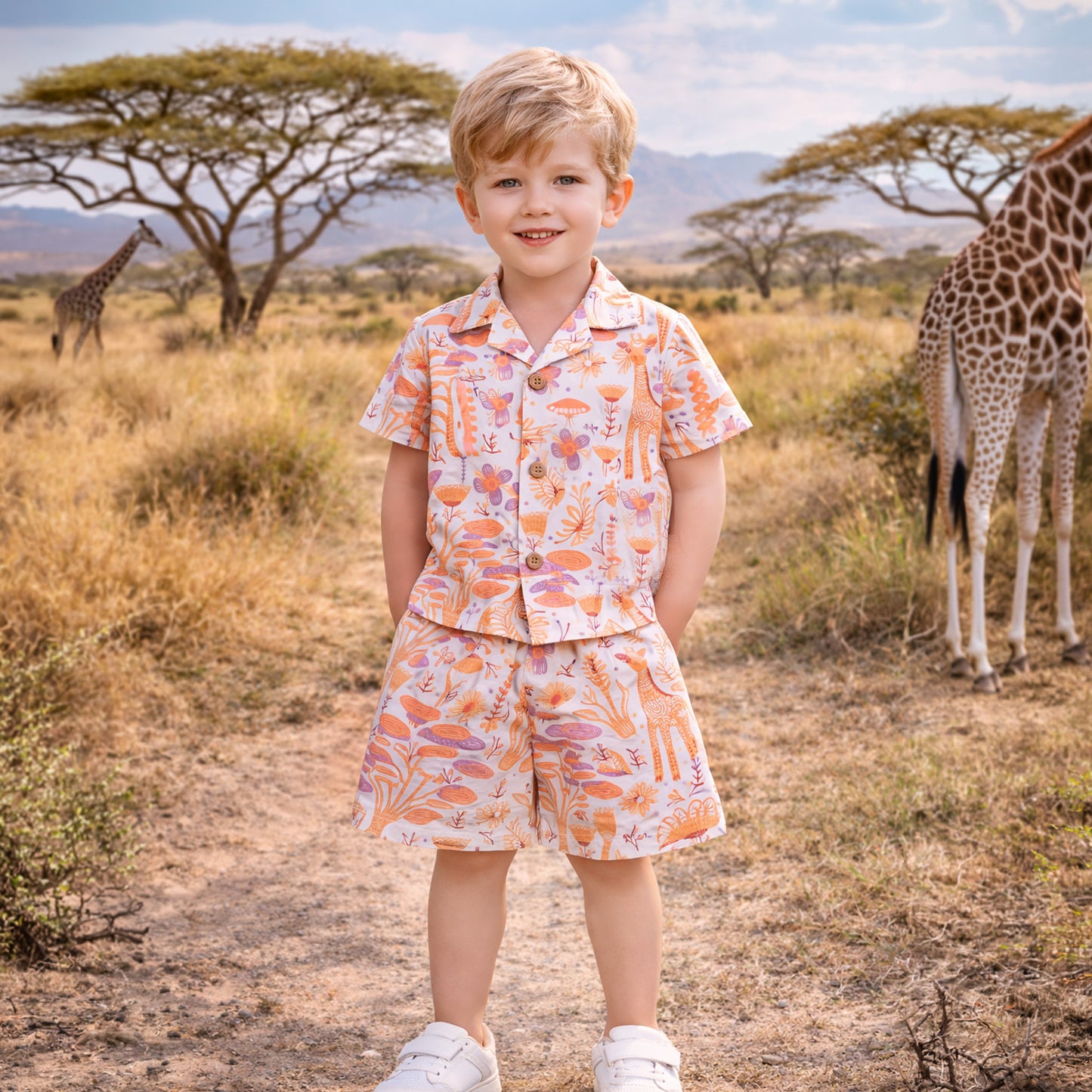 Twiga acacia shirt & shorts set