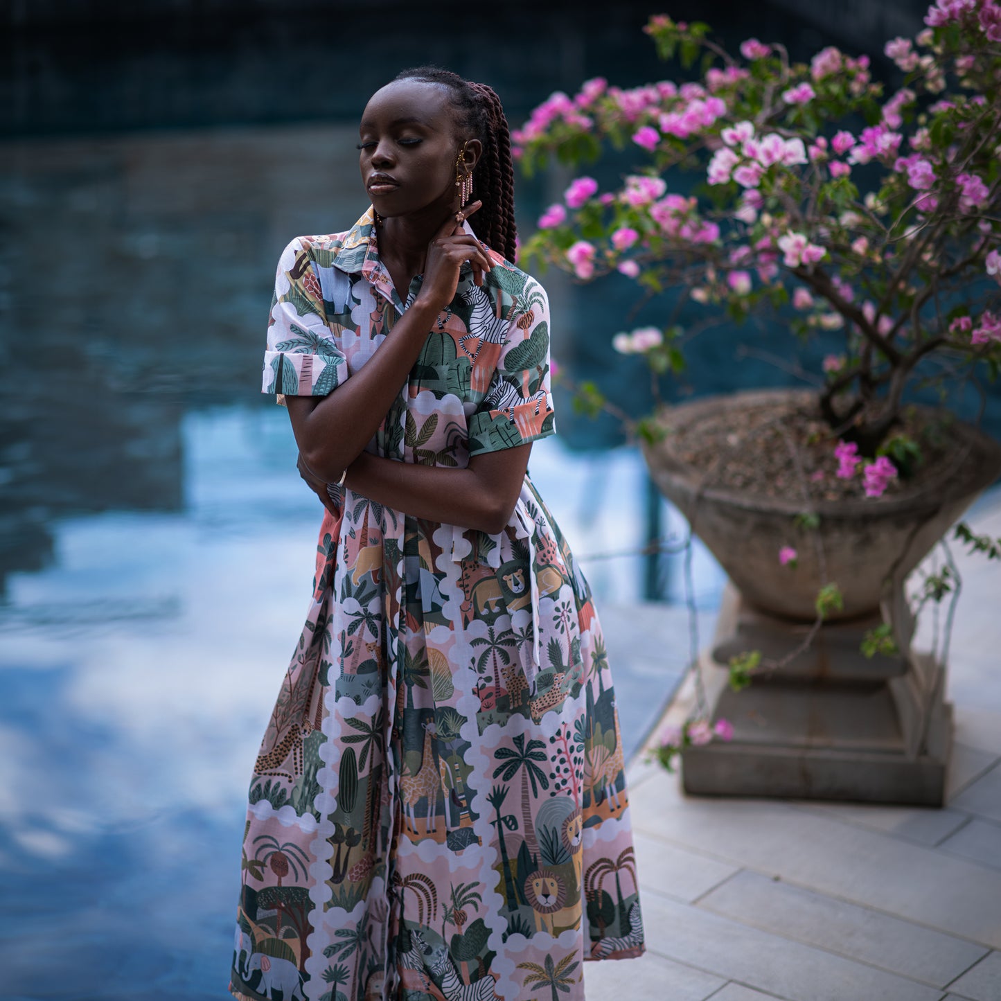 Mara Maisha collar long dress