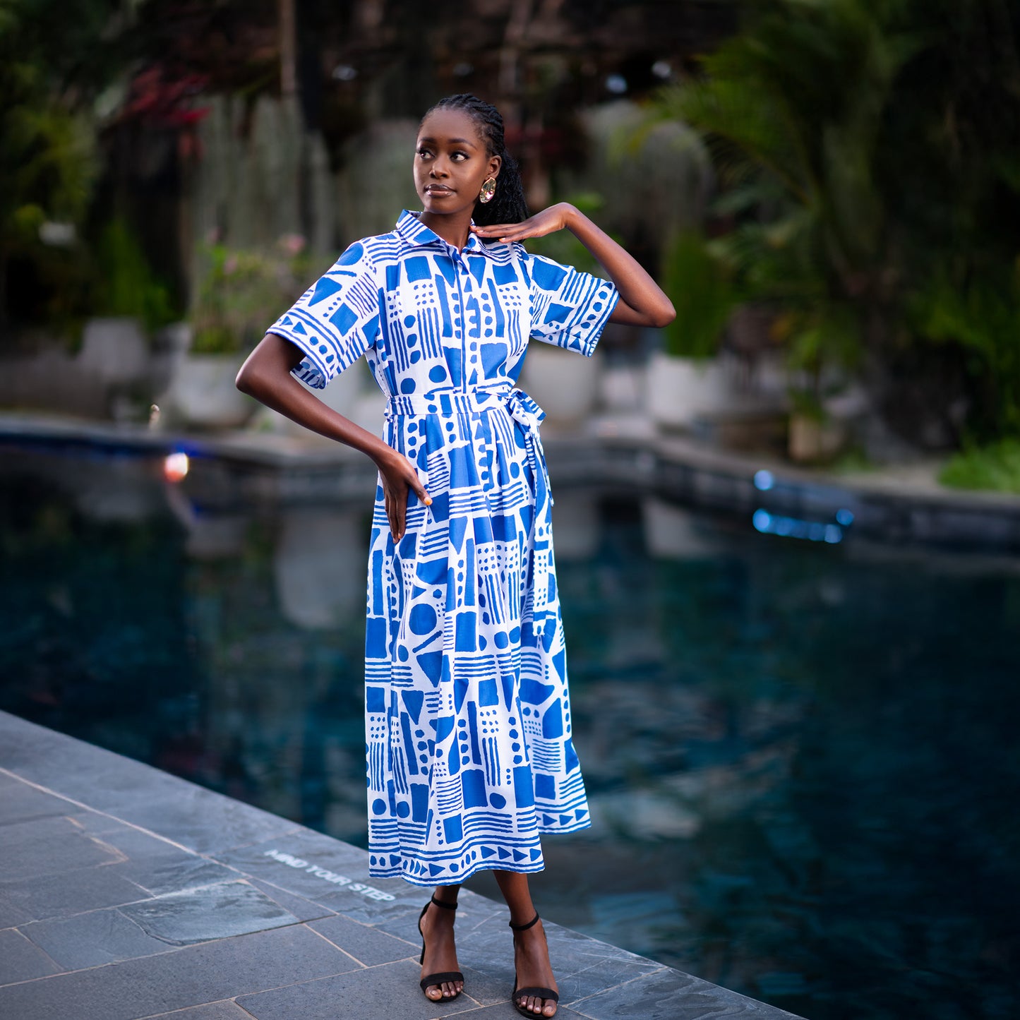 Nomad blue collar long dress