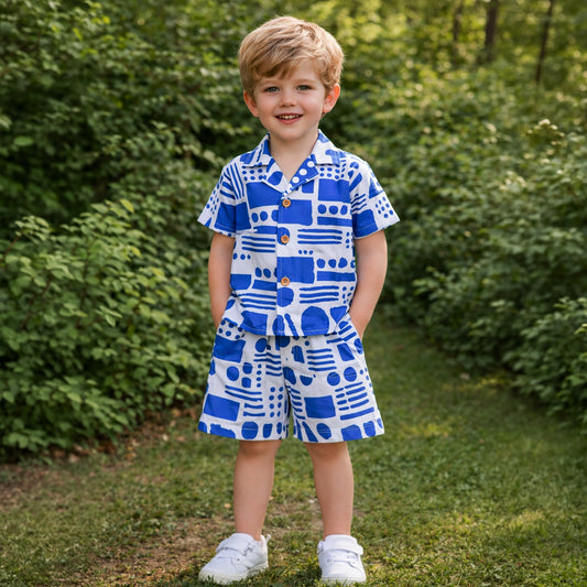 Nomad blue shirt & shorts set