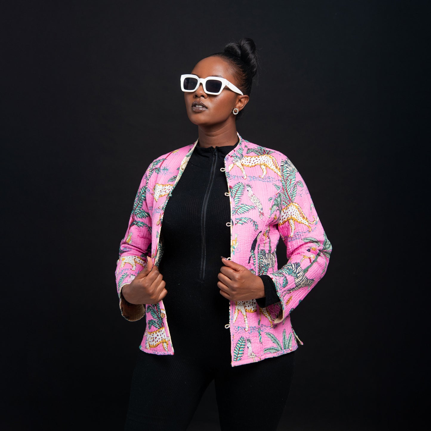 Beige & pink Safari reversible jacket