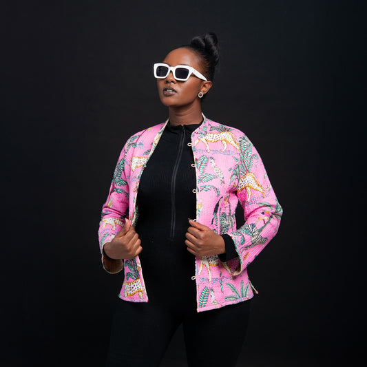 Beige & pink Safari reversible jacket