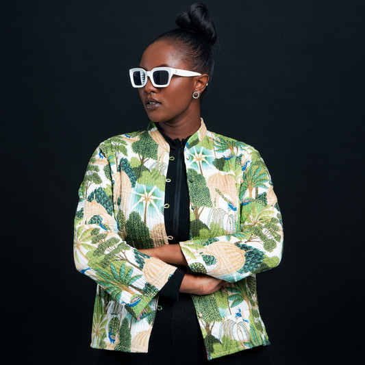 White & Pink Lamu reversible jacket