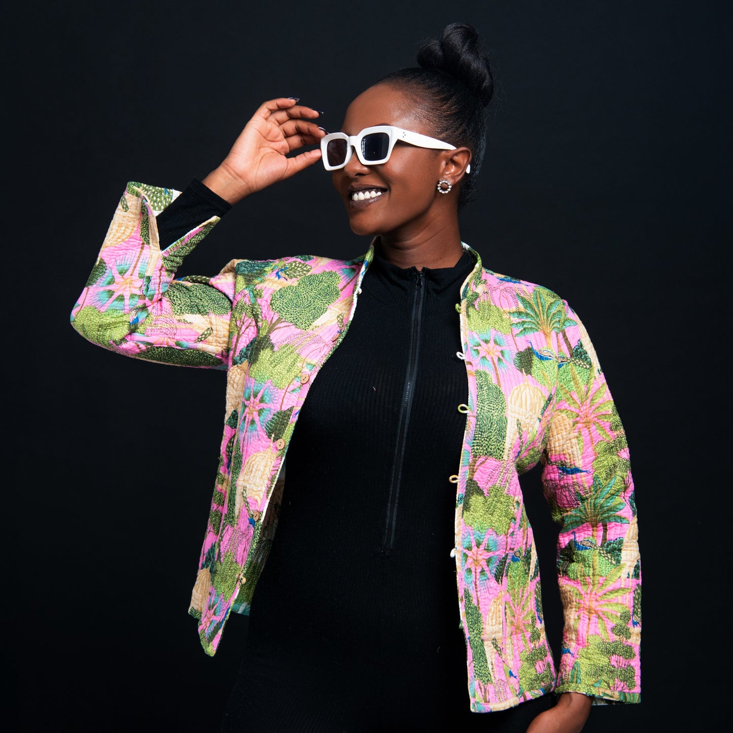 White & Pink Lamu reversible jacket