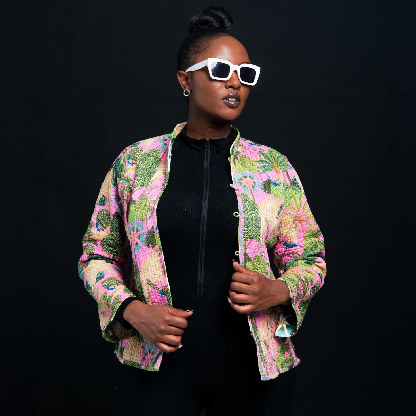 White & Pink Lamu reversible jacket