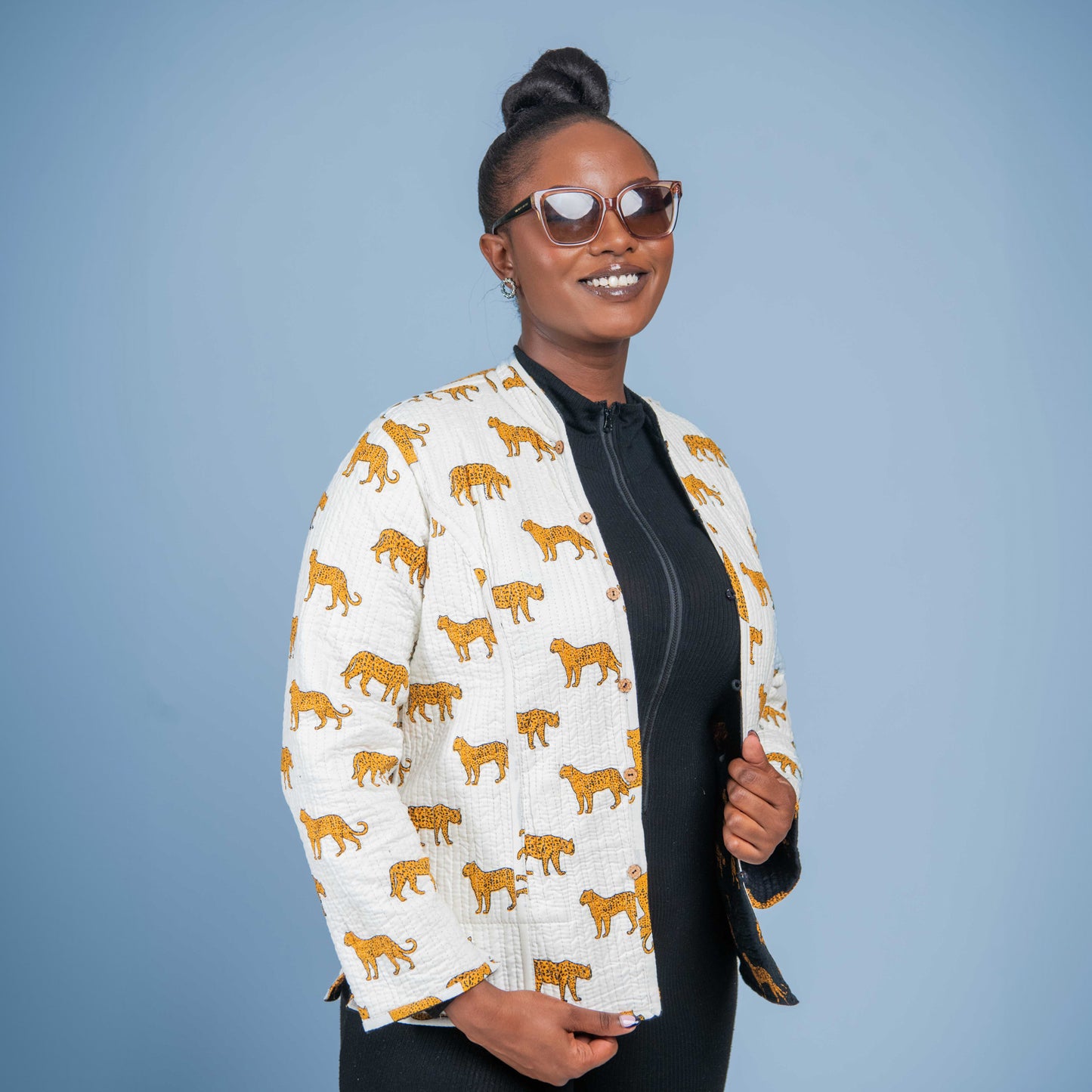 White & Black Cheetah jacket