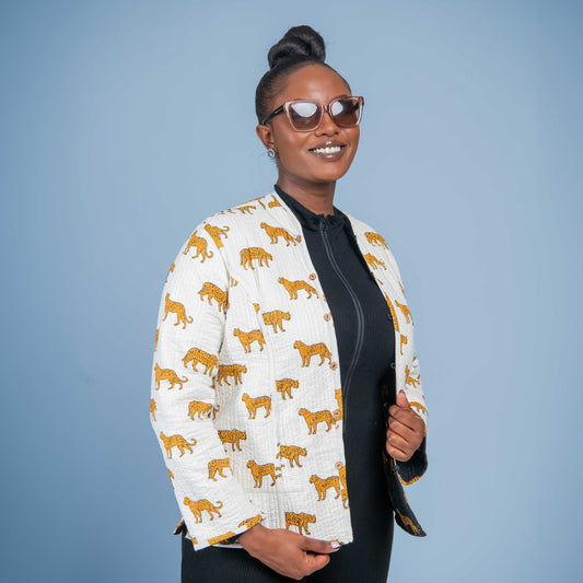 White & Black Cheetah jacket