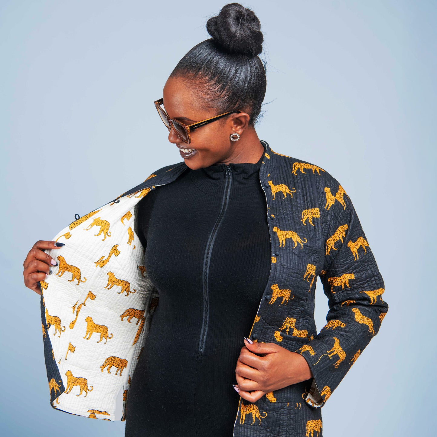 White & Black Cheetah jacket