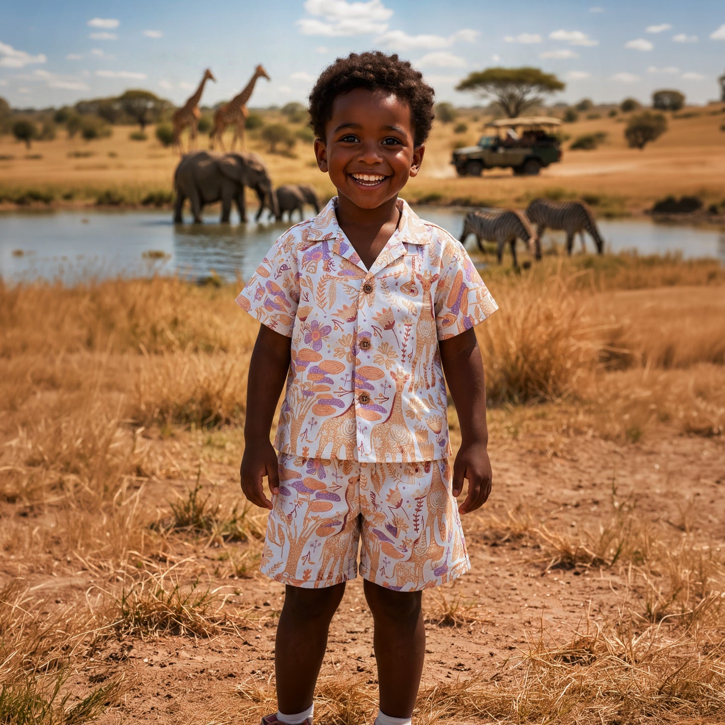 Twiga acacia shirt & shorts set