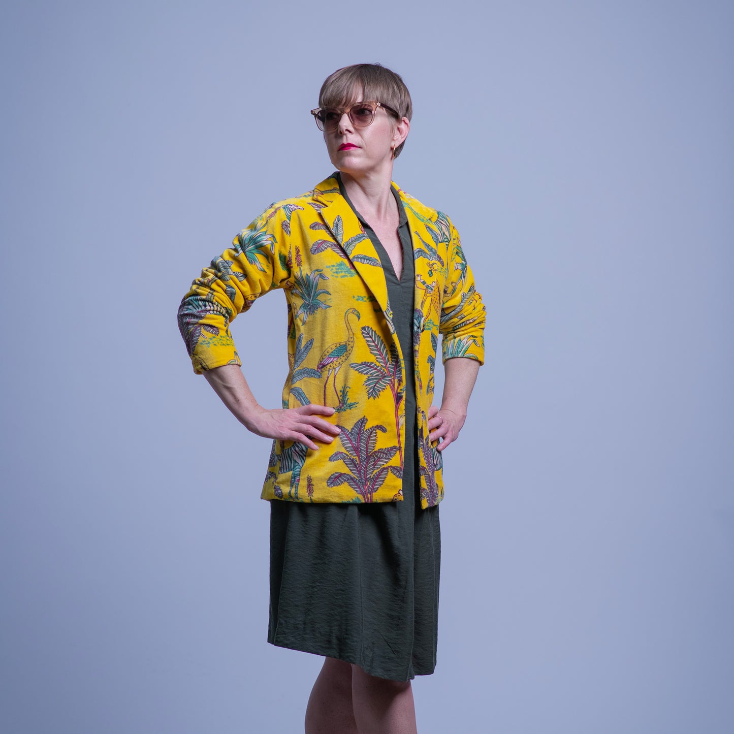 Yellow jungle blazer