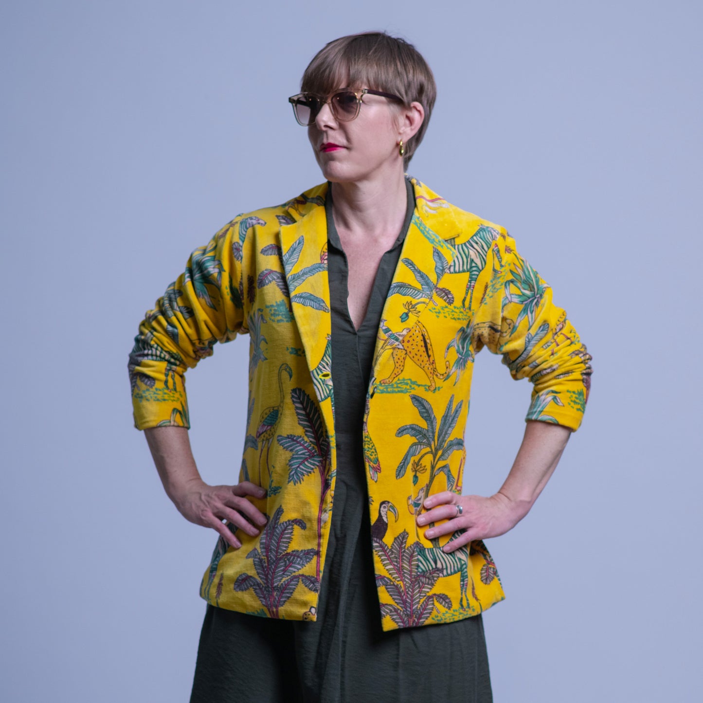 Yellow jungle blazer