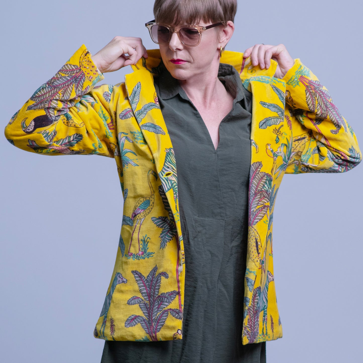 Yellow jungle blazer