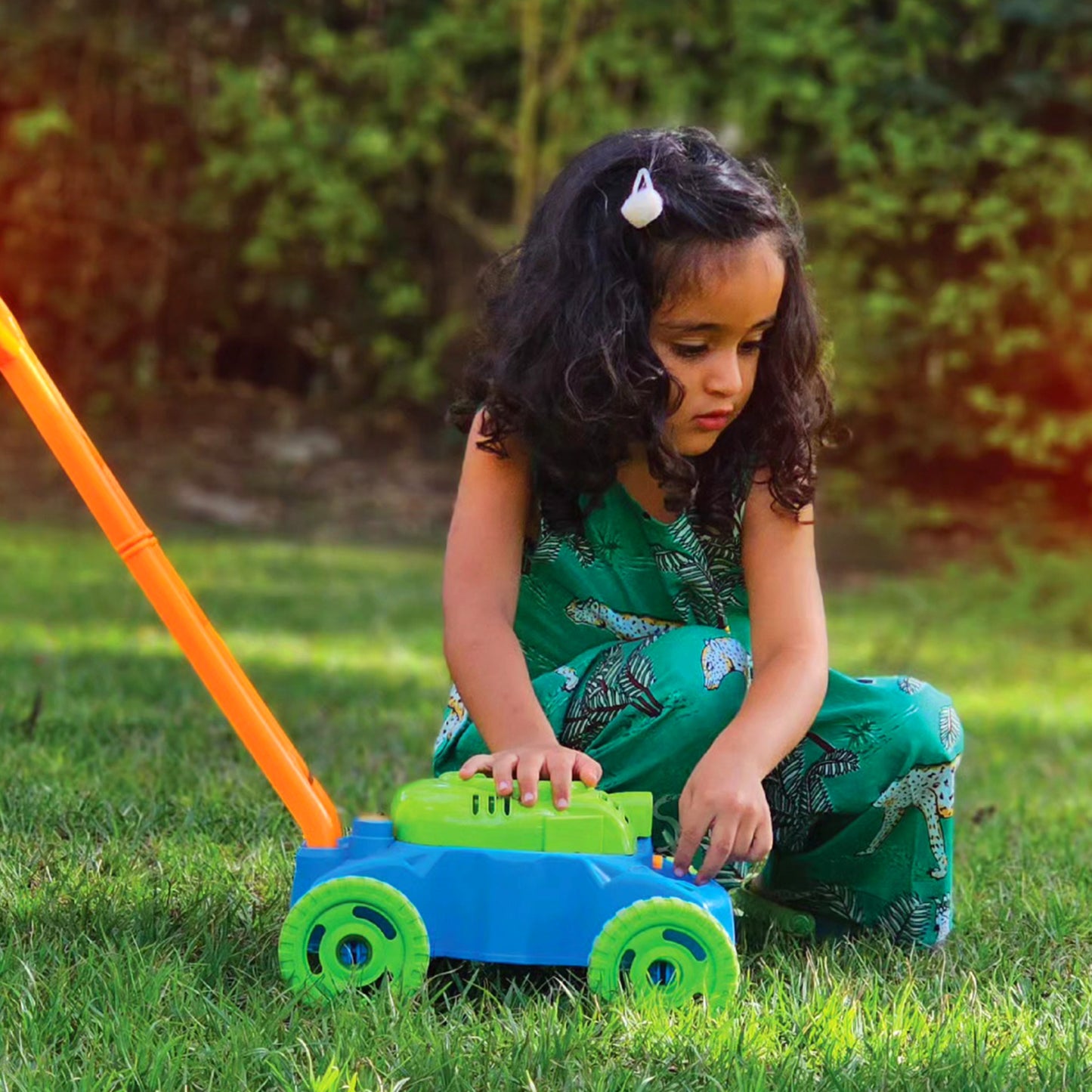Green jungle girls pants set