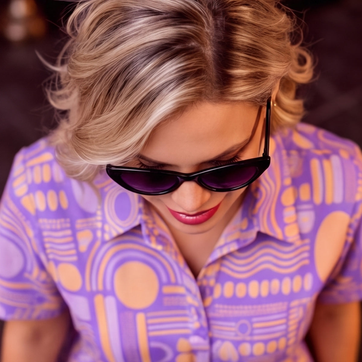 Purple tribe collar long dress